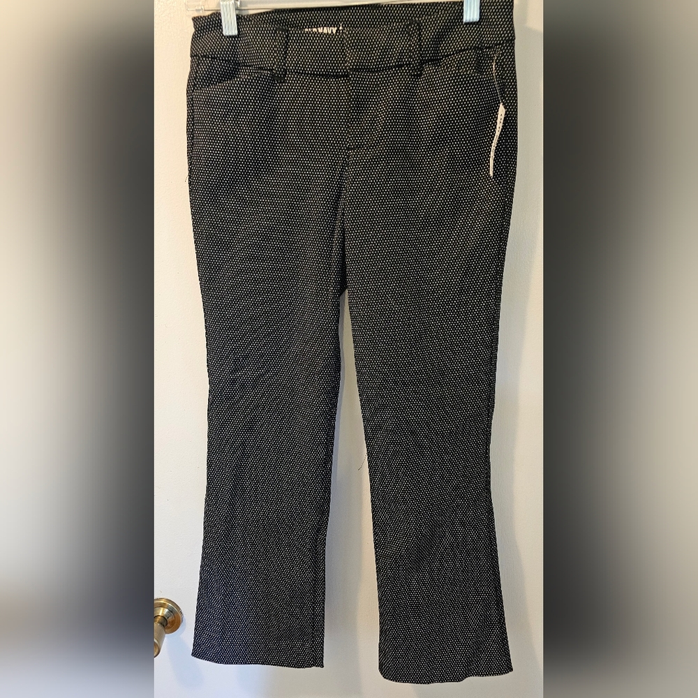 NWT Flawed Old Navy Black Polka Dot Mid Rise Pixie Ankle Pants Women's Size 2